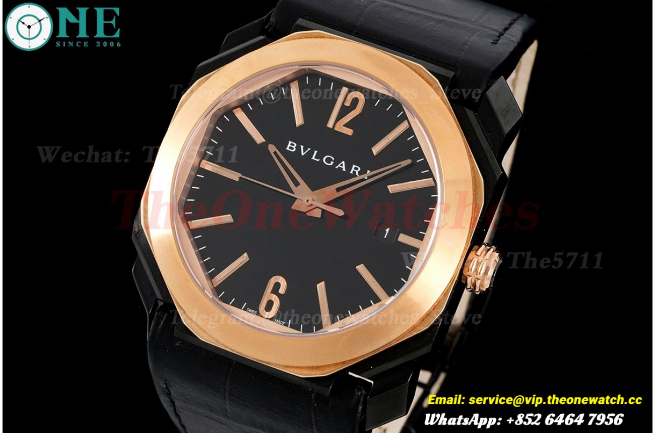 OCTO Solotempo 41mm DLC/LE Black/RG BVF V3 A191