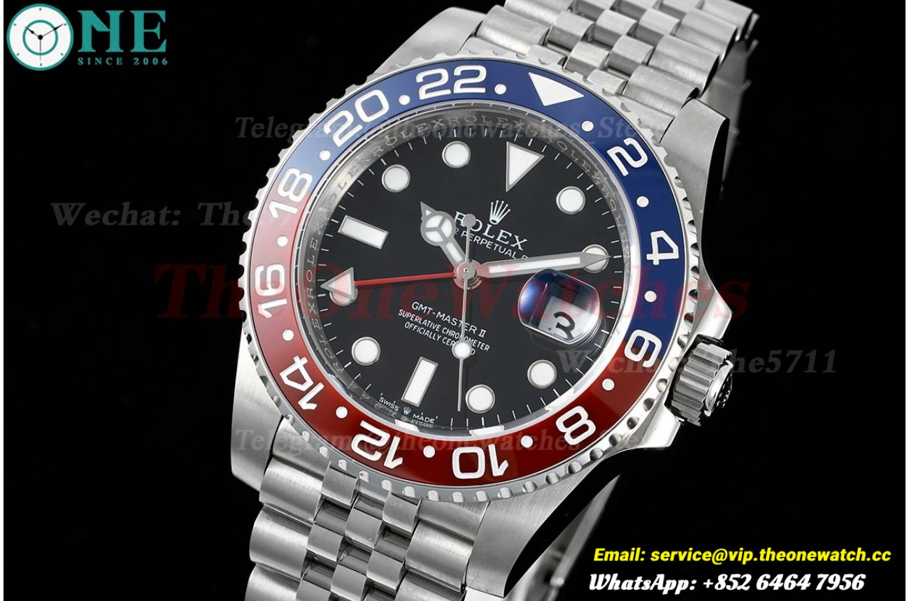 GMT Master II 126710 BLRO Red/Blue Ceramic 904L Steel APSF Black Dial VR3285