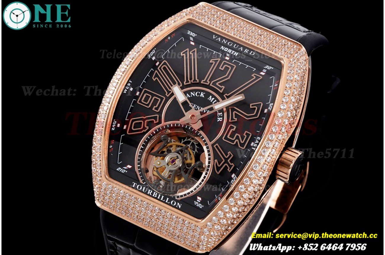 Vanguard Tourb Dia RG/LE Black Dial RMSF Tourbillon