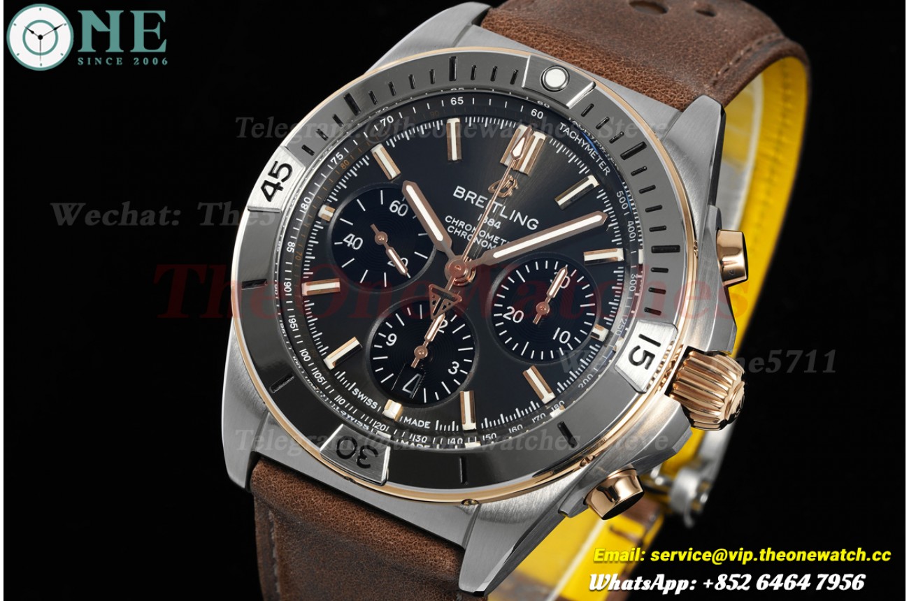 Chronomat B01 42MM RG/LE Black/Stk Dial BLF A7750