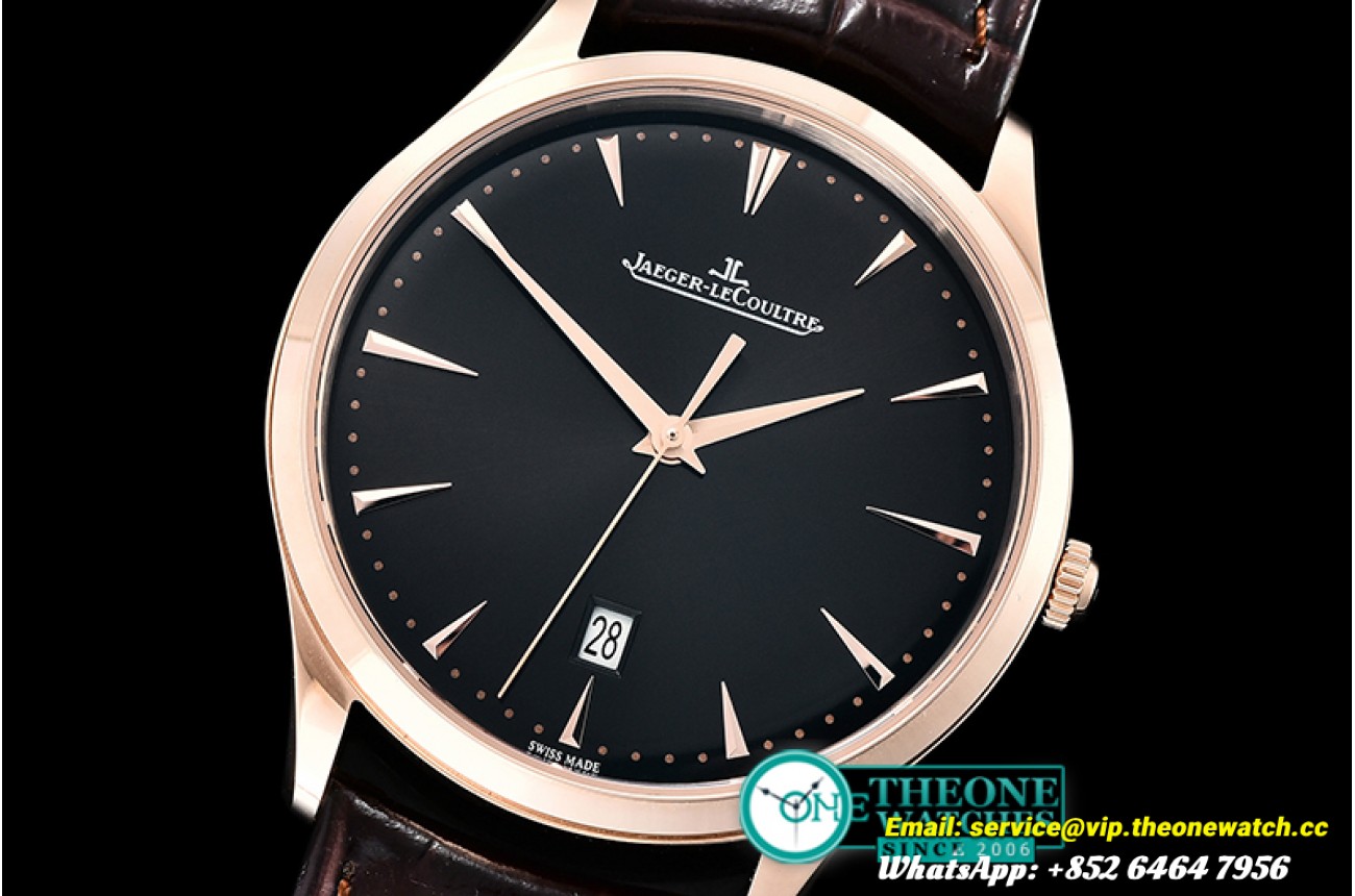 Jaeger LeCoultre - Master Ultra Thin Date RG/LE Black ZF 1:1 MY9015 Mod