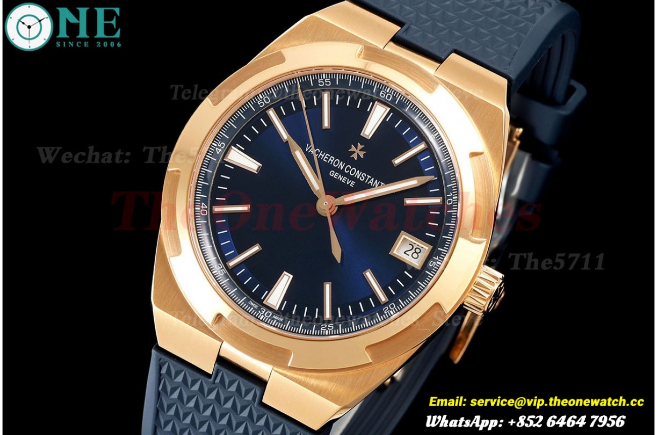 Overseas 4500V 41mm RG/RU Blue/Stk ZF A5100