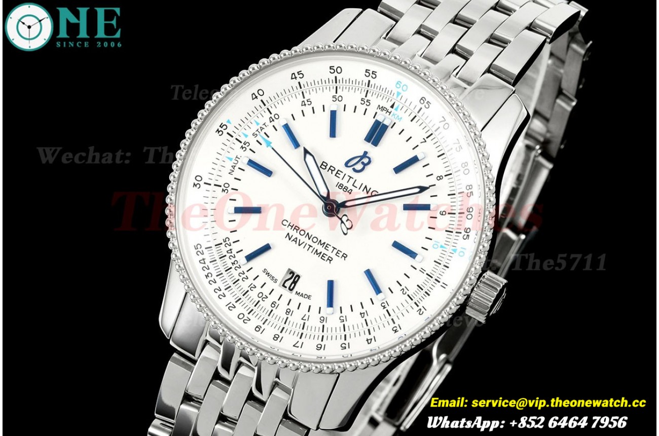 Navitimer 1 41mm Date SS/SS White Dial TF A2824
