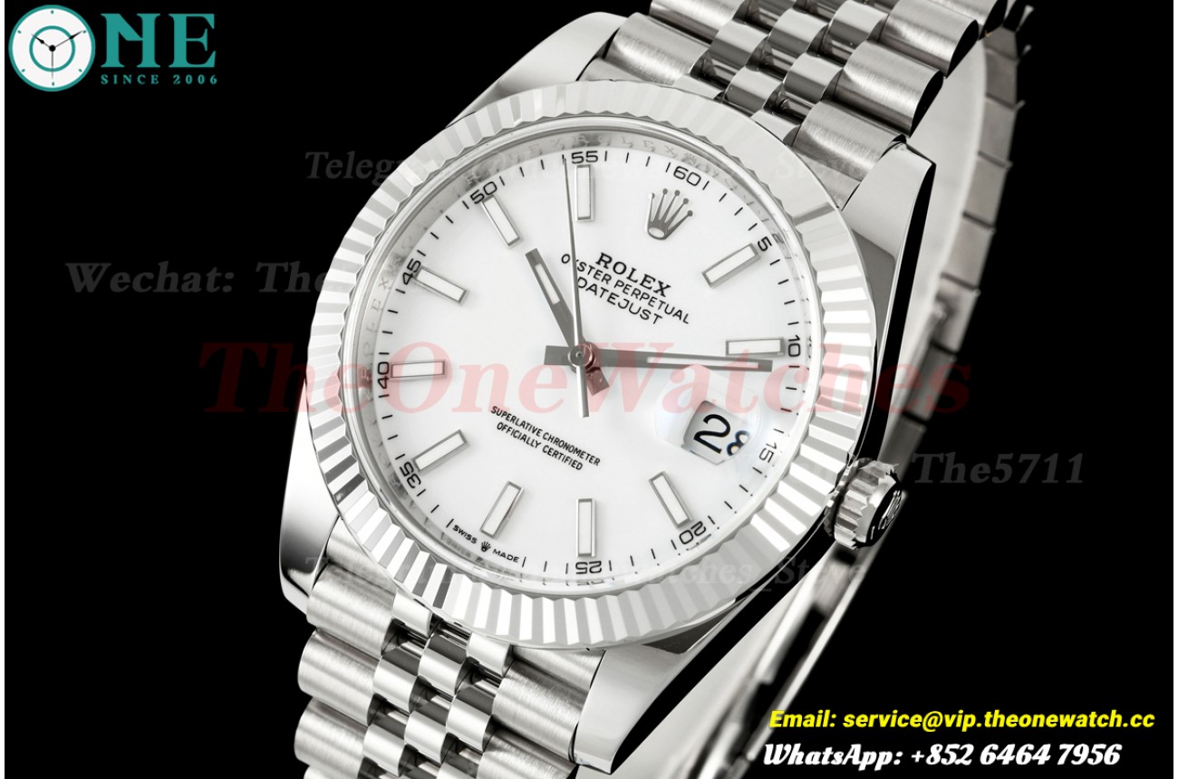 Datejust 126334 41mm Jus SS/SS White/Stk WDF JH3235 (Free Sprung)