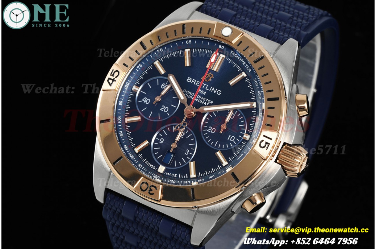 Chronomat B01 42MM RG/RU Blue/Stk Dial BLF A7750