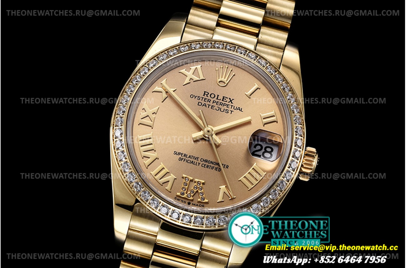 ROLEX - DATEJUST - LADY 31mm Pres Diam YG/YG Gold Rmn BP A2824
