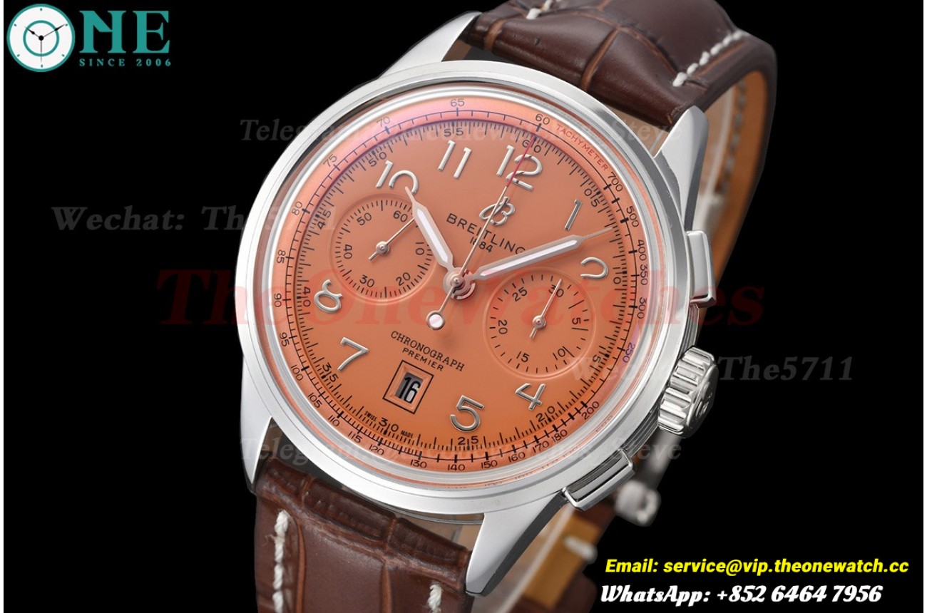 Premier B01 Chronograph 42mm SS/LE Reddish Brown Dial BLSF V2 A7750 Mod
