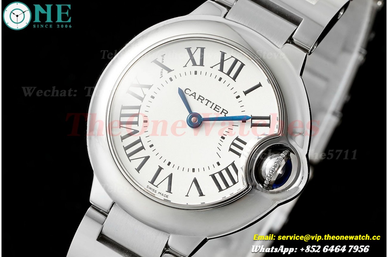 Ballon Bleu De Cartier 28mm SS/SS White Dial AF Quartz