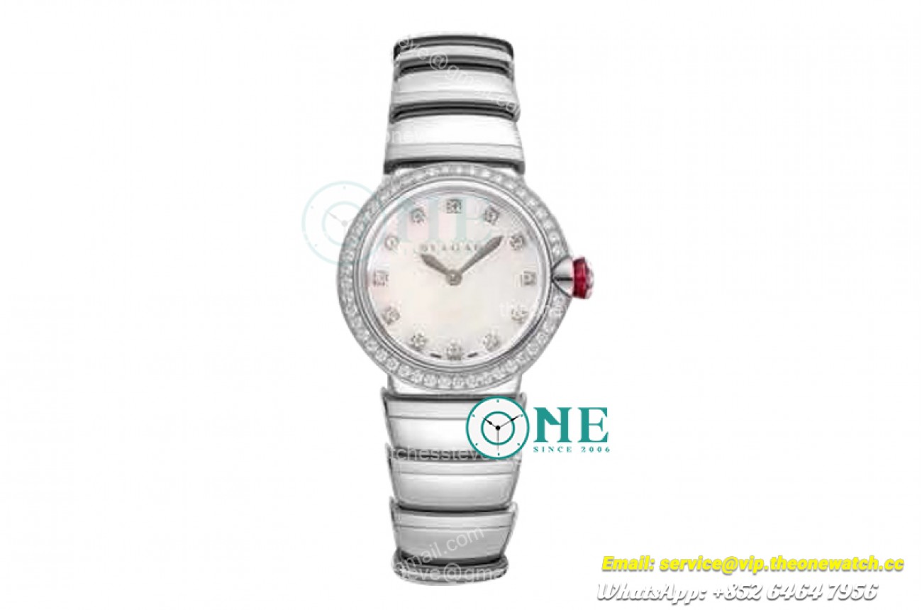Bvlgari - Lvcea series 28mm SS/SS Wht/Dia Diam BVF Swiss Qua
