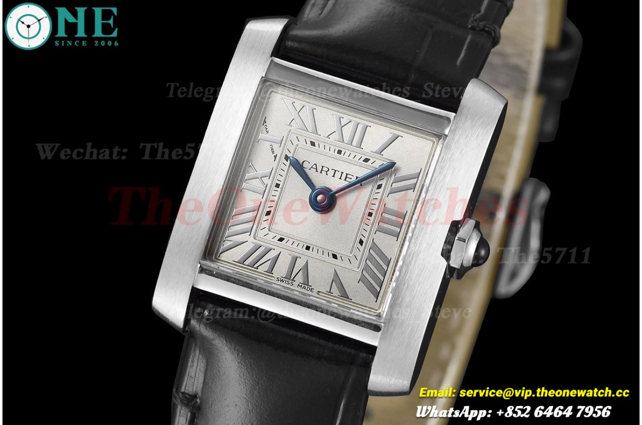 Tank Française 21.2mm Black SS/LE Silver Dial 8848F Quartz