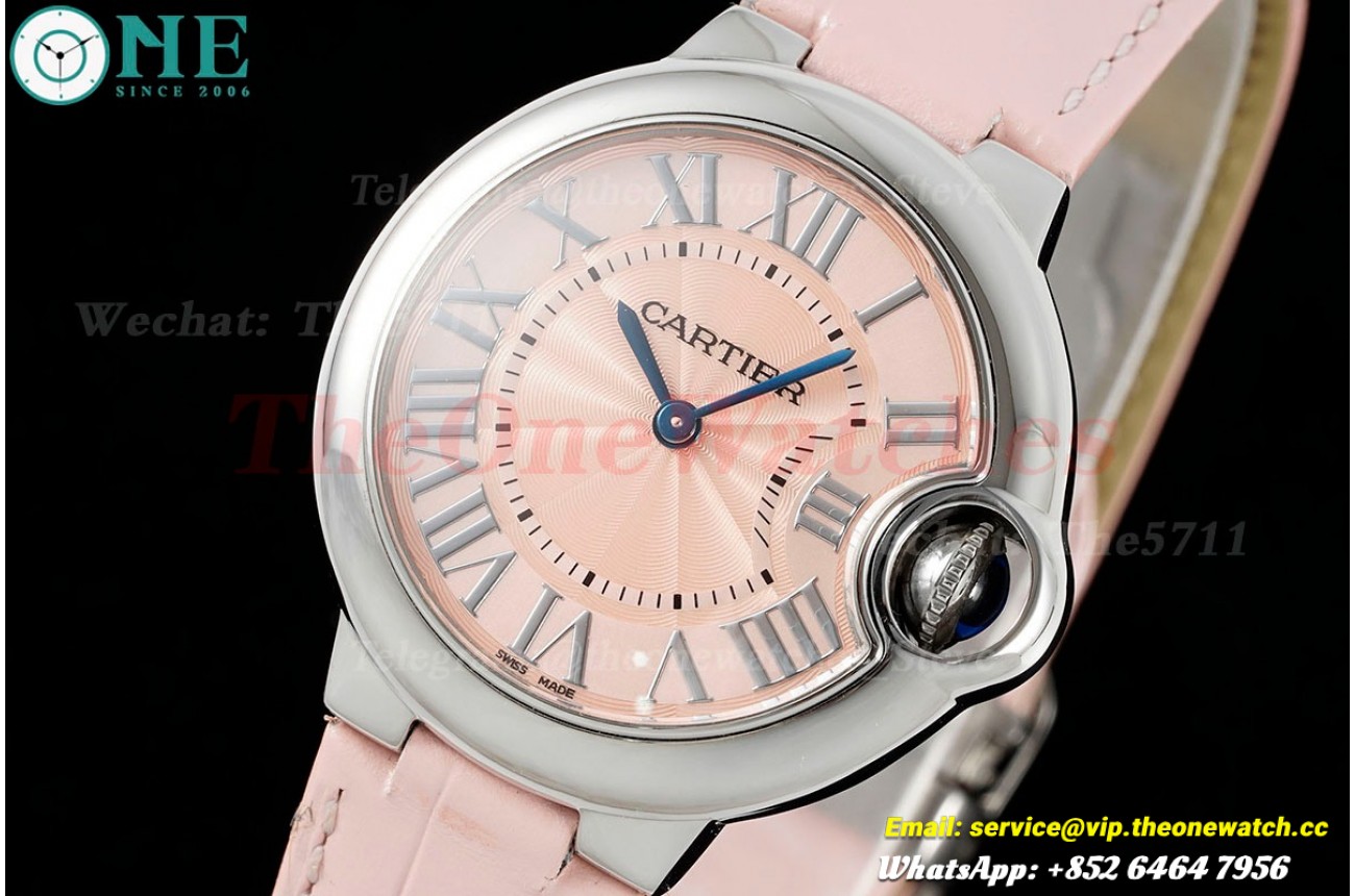 Ballon Bleu De Cartier 33mm SS/LE Pink Dial AF Quartz