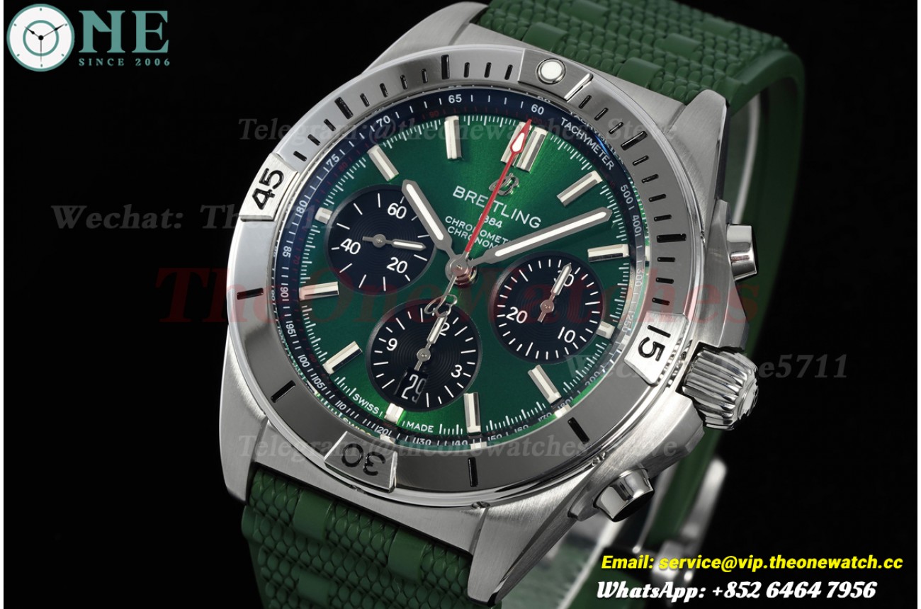 Chronomat B01 42MM SS/RU Green/Stk Dial BLF A7750