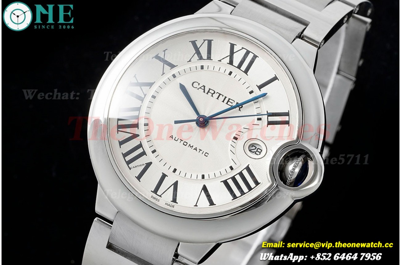 Ballon Bleu De Cartier 42mm SS/SS White Dial AF A2824