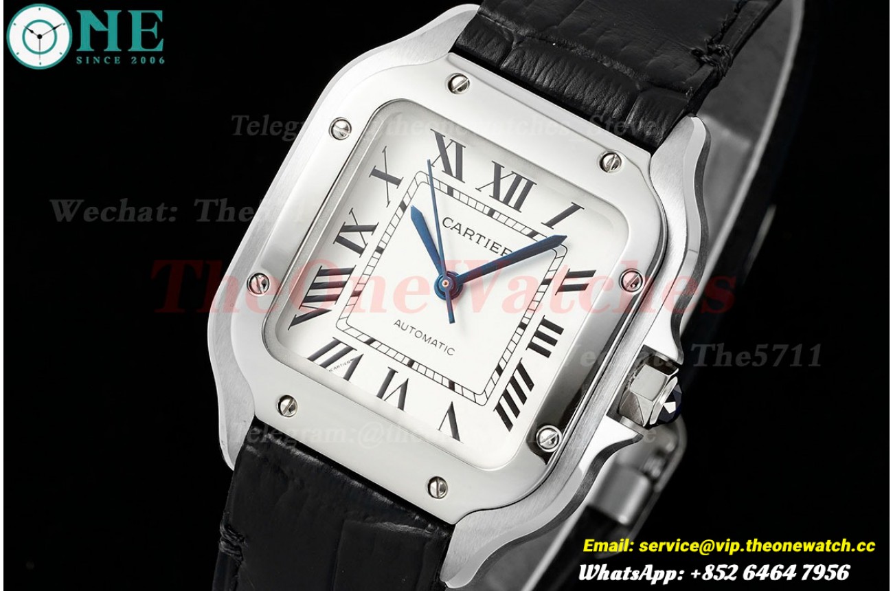 Santos De Cartier 35mm Black SS/LE White Dial AF MY9015