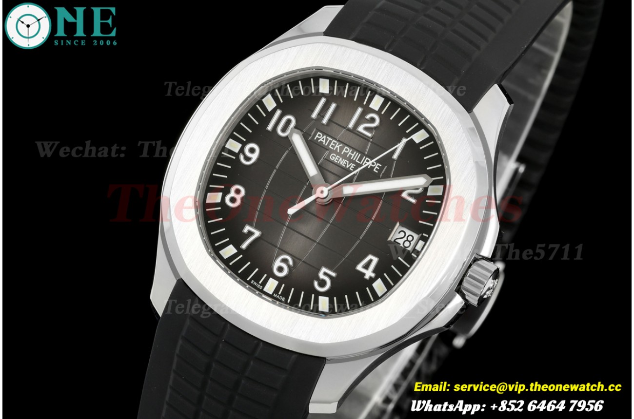 Aquanaut 5167 40mm SS/RU Grey Dial on Black Rubber Strap DDF DD330(SW Dial)