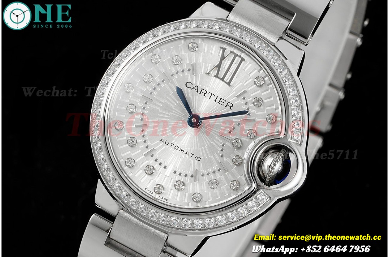 Ballon Bleu De Cartier 33mm Dia SS/SS Diamond Dial AF NH05