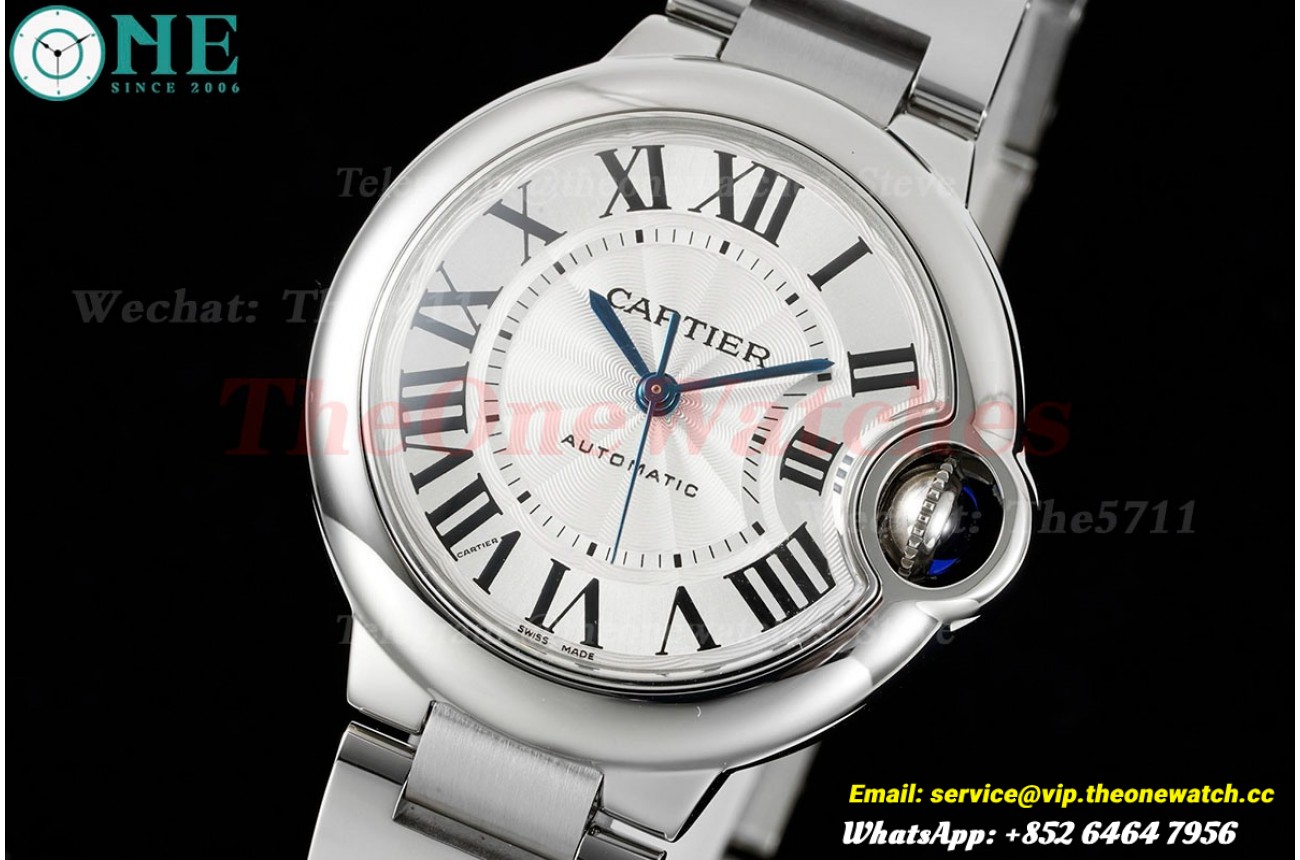 Ballon Bleu De Cartier Unisex 36mm SS/SS White Dial V6F A076