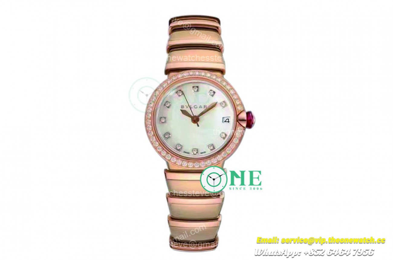 Bvlgari - Lvcea series 33mm RG/RG White/Dia Dia BVF 9015