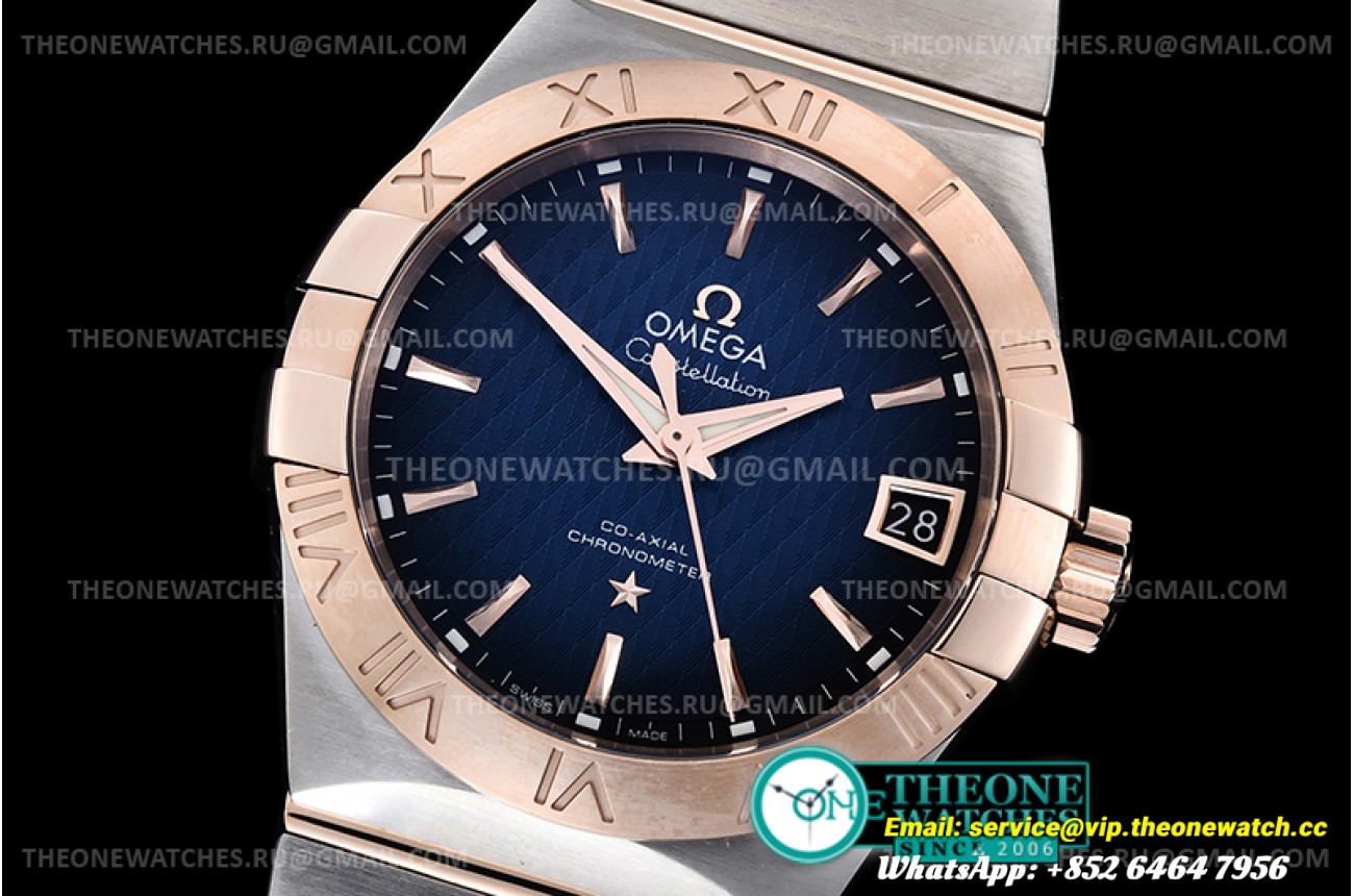 Omega - Constellation Co-Axial 38mm RG/SS Blue VSF Asia 8500