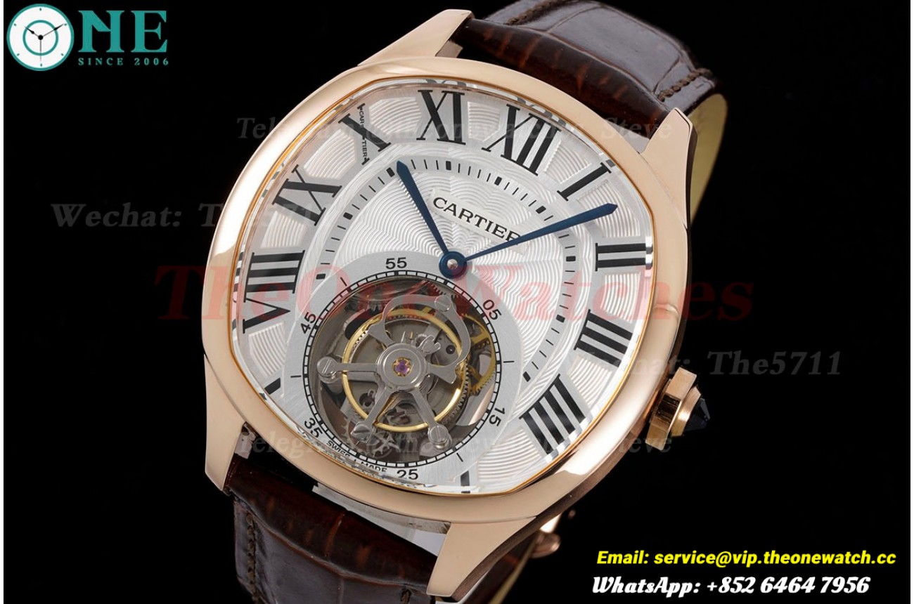 Drive De Cartier 40mm RG/LE White Textured Dial BLSF Tourb