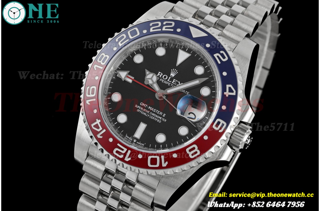 GMT Master II 126710 Pepsi Jub 40mm SS/SS Black Dial RCF SH3285
