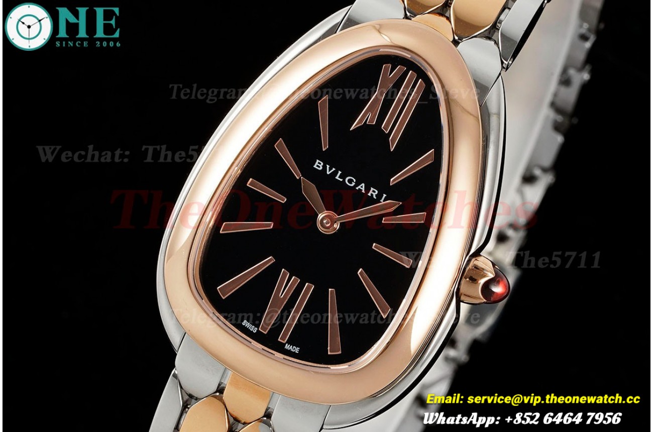 Serpenti Seduttori 33mm RG/SS Black Dial BVF Swiss Qtz