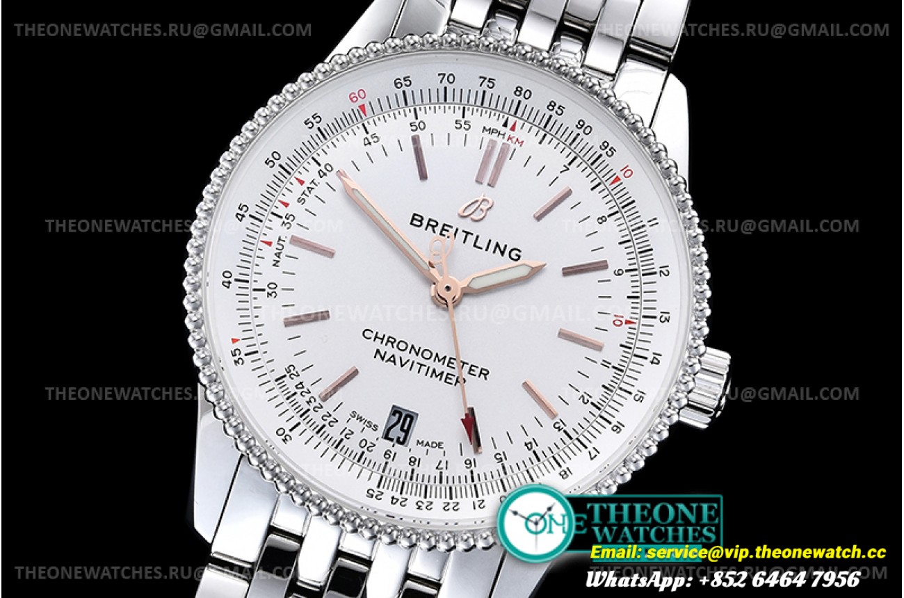Breitling - Navitimer 1 38mm SS/SS White KOR Swiss SW200