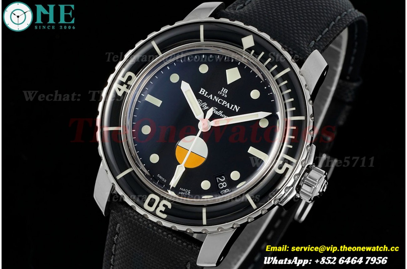 Fifty Fathoms 5008 Milspec 40.3mm SS/NY Black Dial ZF A1151