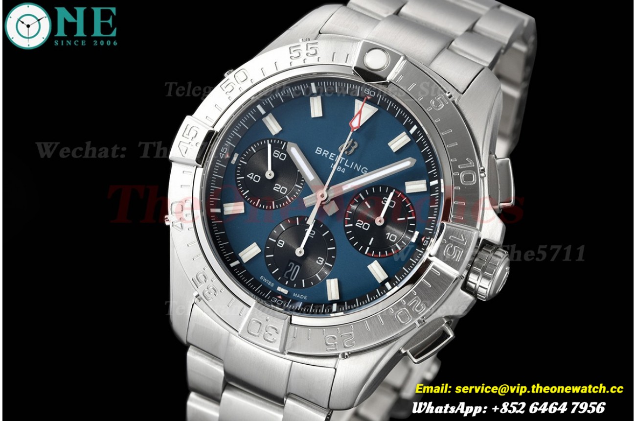 Avenger B01 Chrono 44mm SS/SS Blue Dial BLSF Cal.01