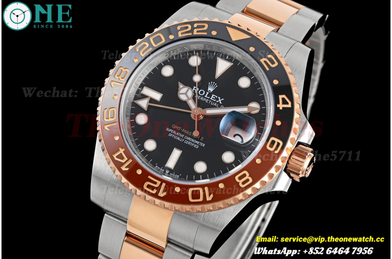 GMT Master II 126711 CHNR Rootbeer Oys 40mm SS/RG Black Dial RCF SH3285