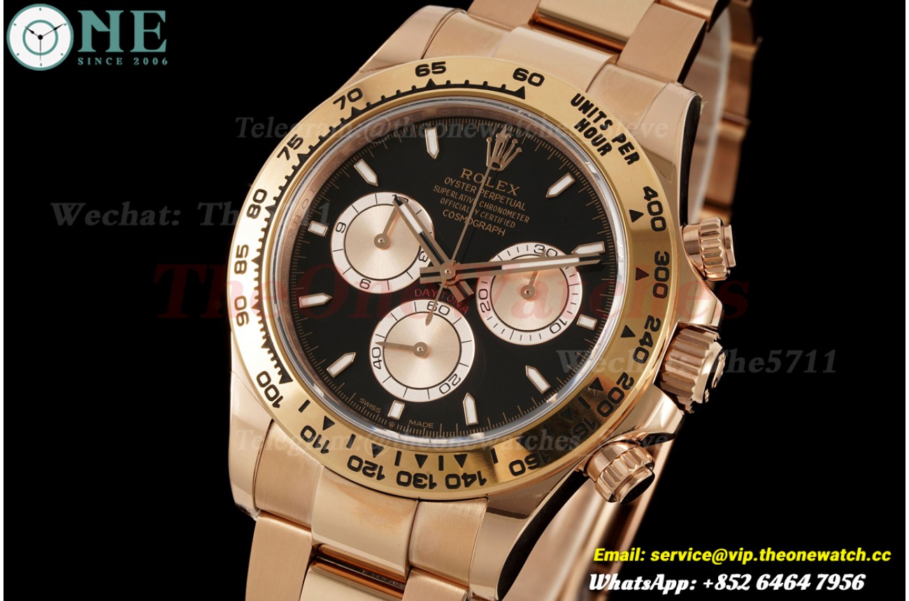 Daytona 126505 40mm RG/RG Black/Stk RWF JH4131 (Weighted Approx.196g) (Free Sprung)