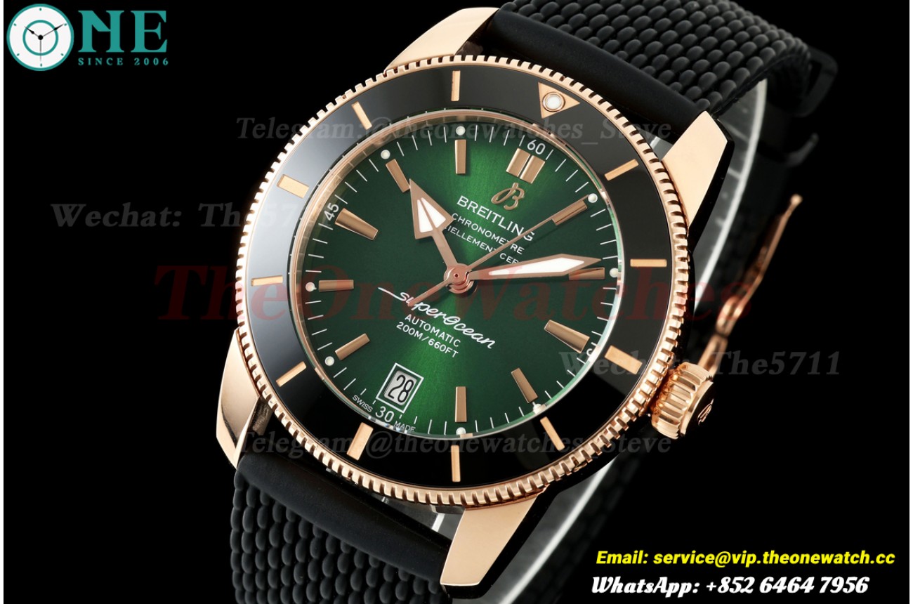 Superocean Heritage B20 42mm RG/RU Green Dial BLF A2824