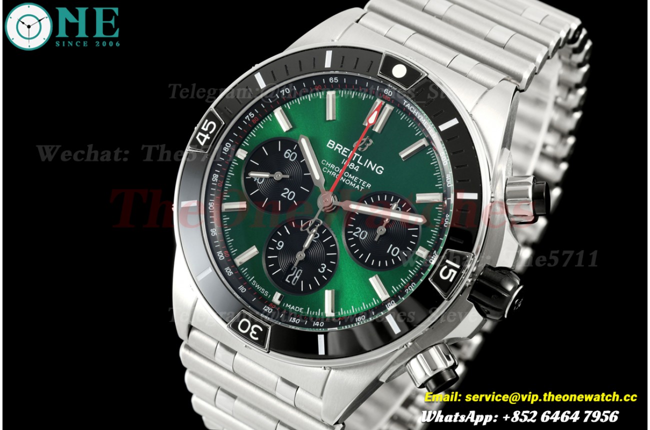Super Chronomat B01 44MM SS/SS Green/Stk TF A7750