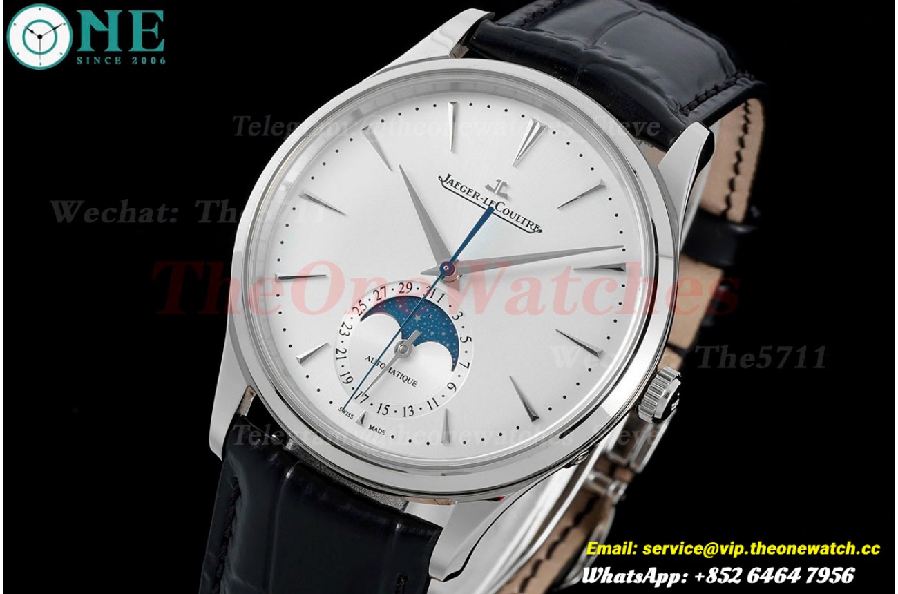 Master Ultra Thin Moonphase SS/LE White/Stk APS A925 Super Clone