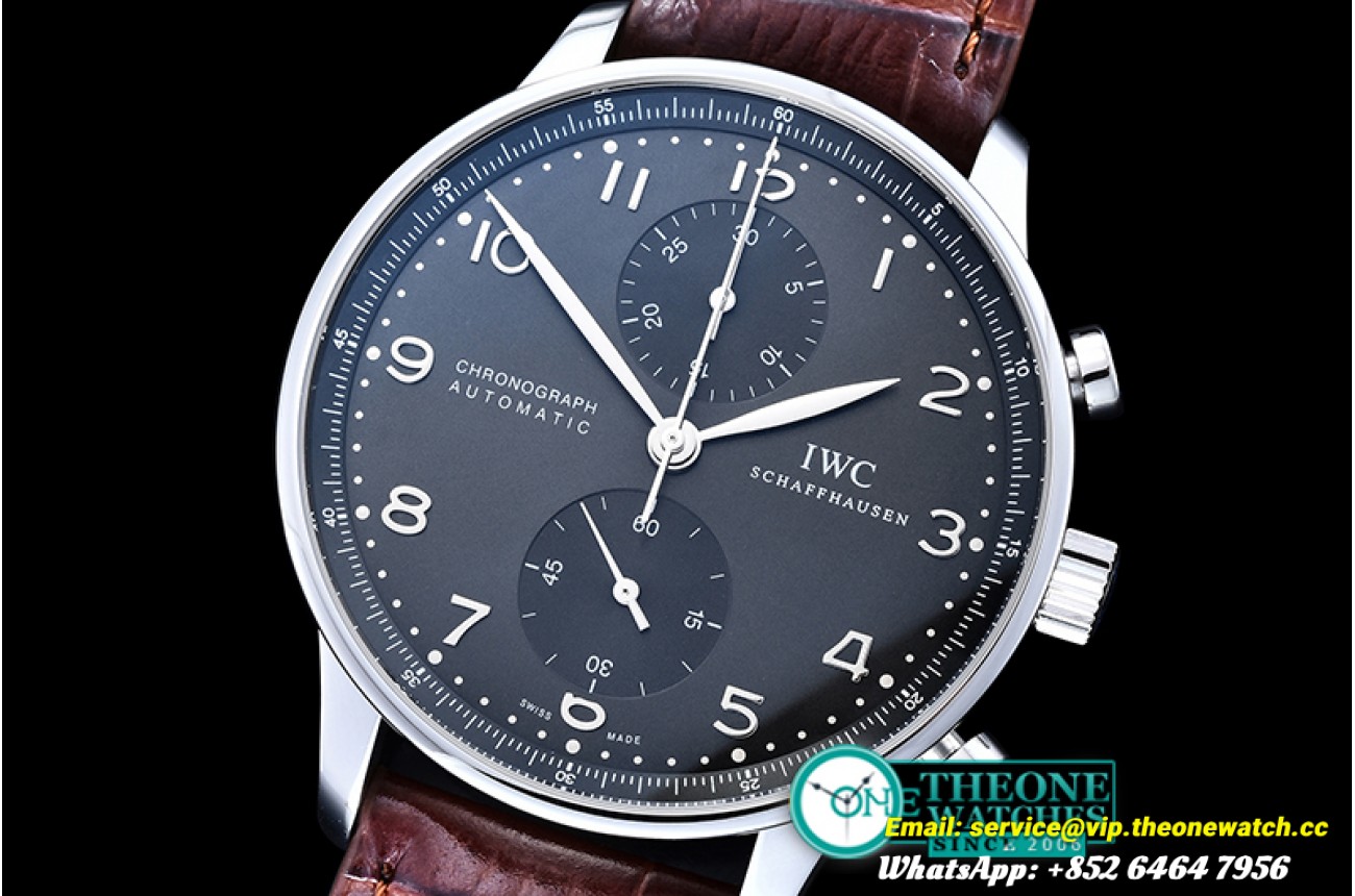 IWC - Portuguese Chrono SS/LE Grey/Black ZF A79350 Mod