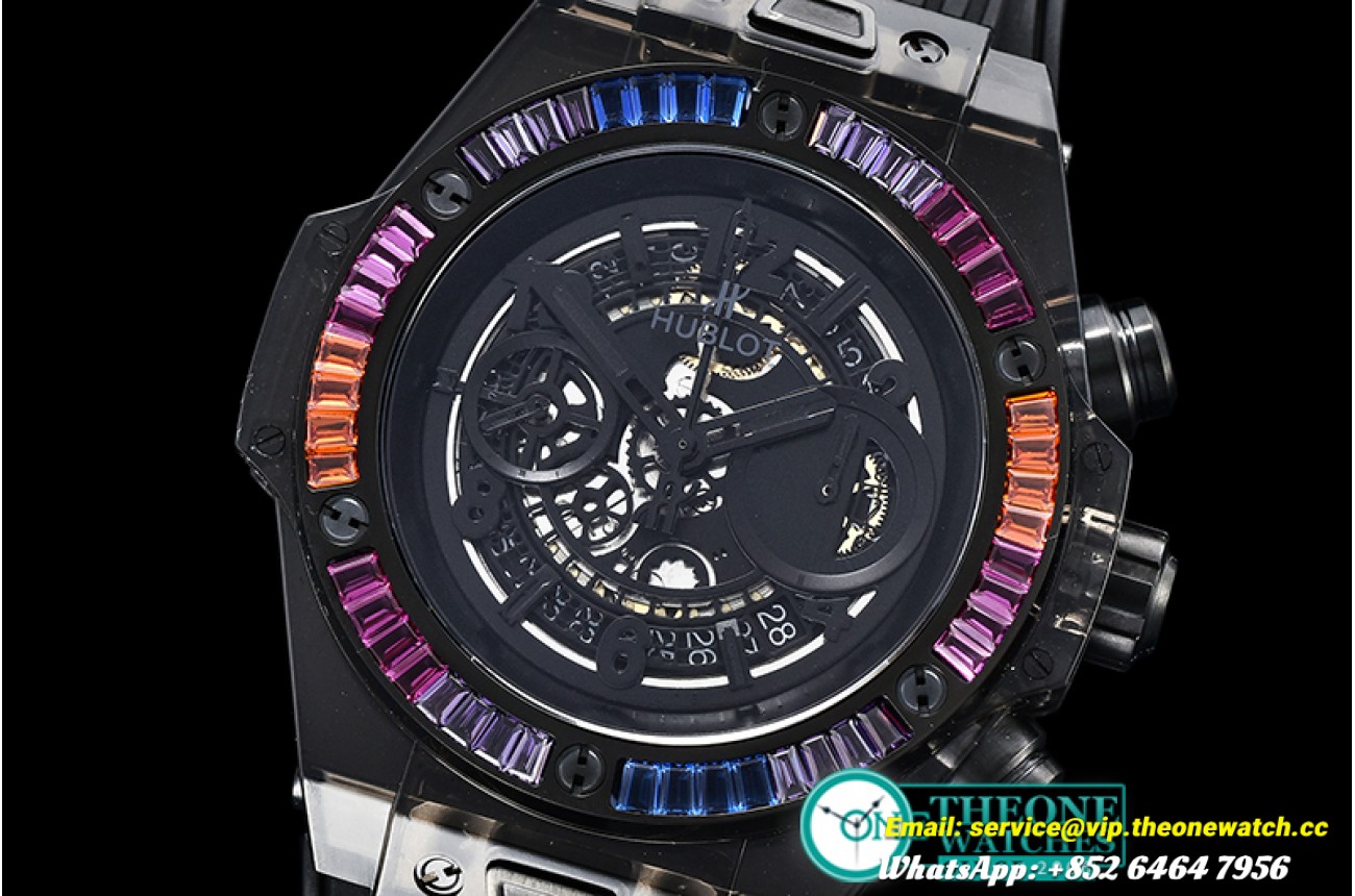 Hublot - Big Bang Unico Sapphire 45mm R Gem PL/RU SF Blk A7750