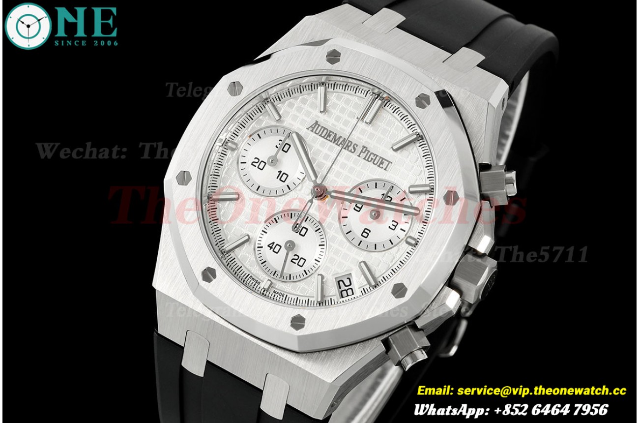 Royal Oak Chrono 26240 41mm SS/RU White Dial DDF DD4401 Super Clone (SW Dial)