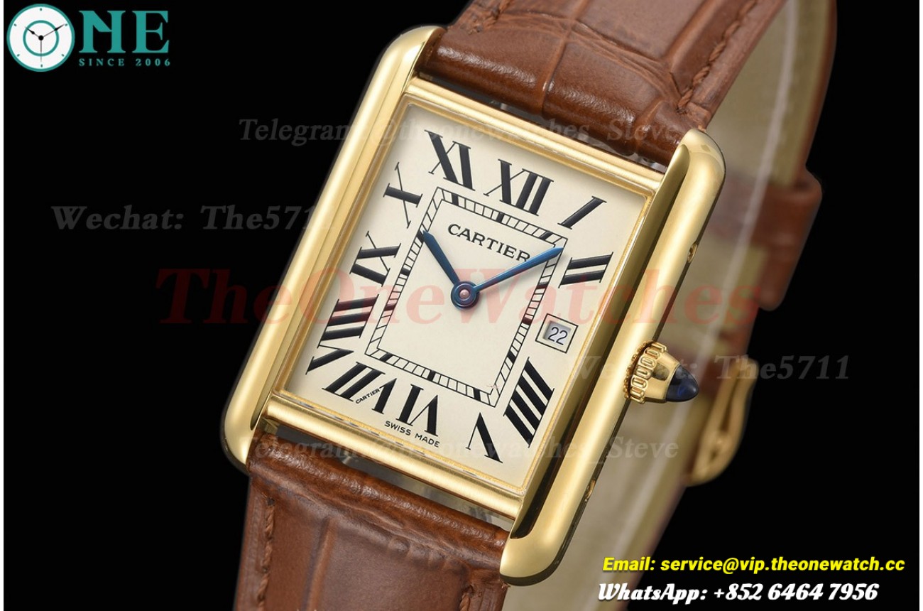 Tank Louis 25.5mm Date YG/LE Silver Dial AF Quartz