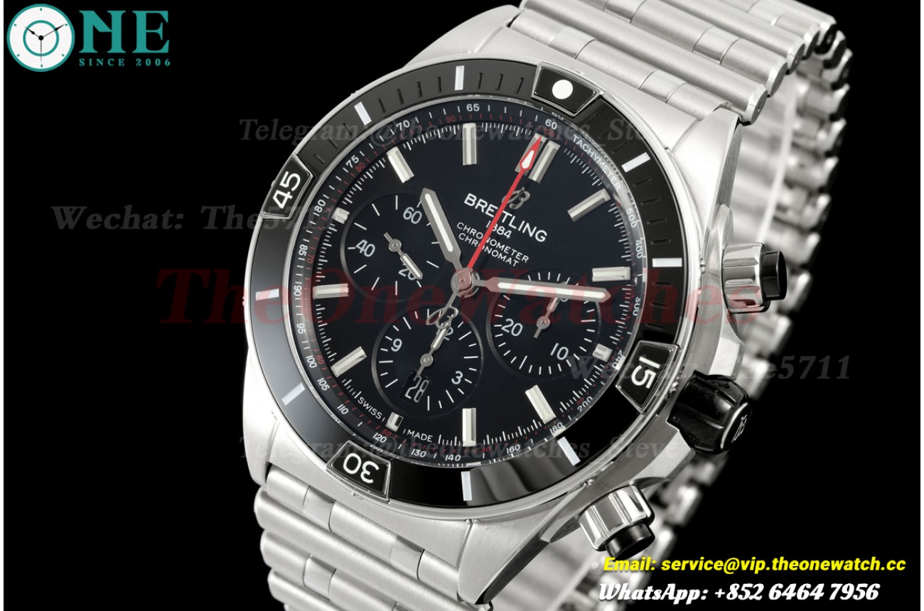 Super Chronomat B01 44MM SS/SS Black/Stk TF A7750