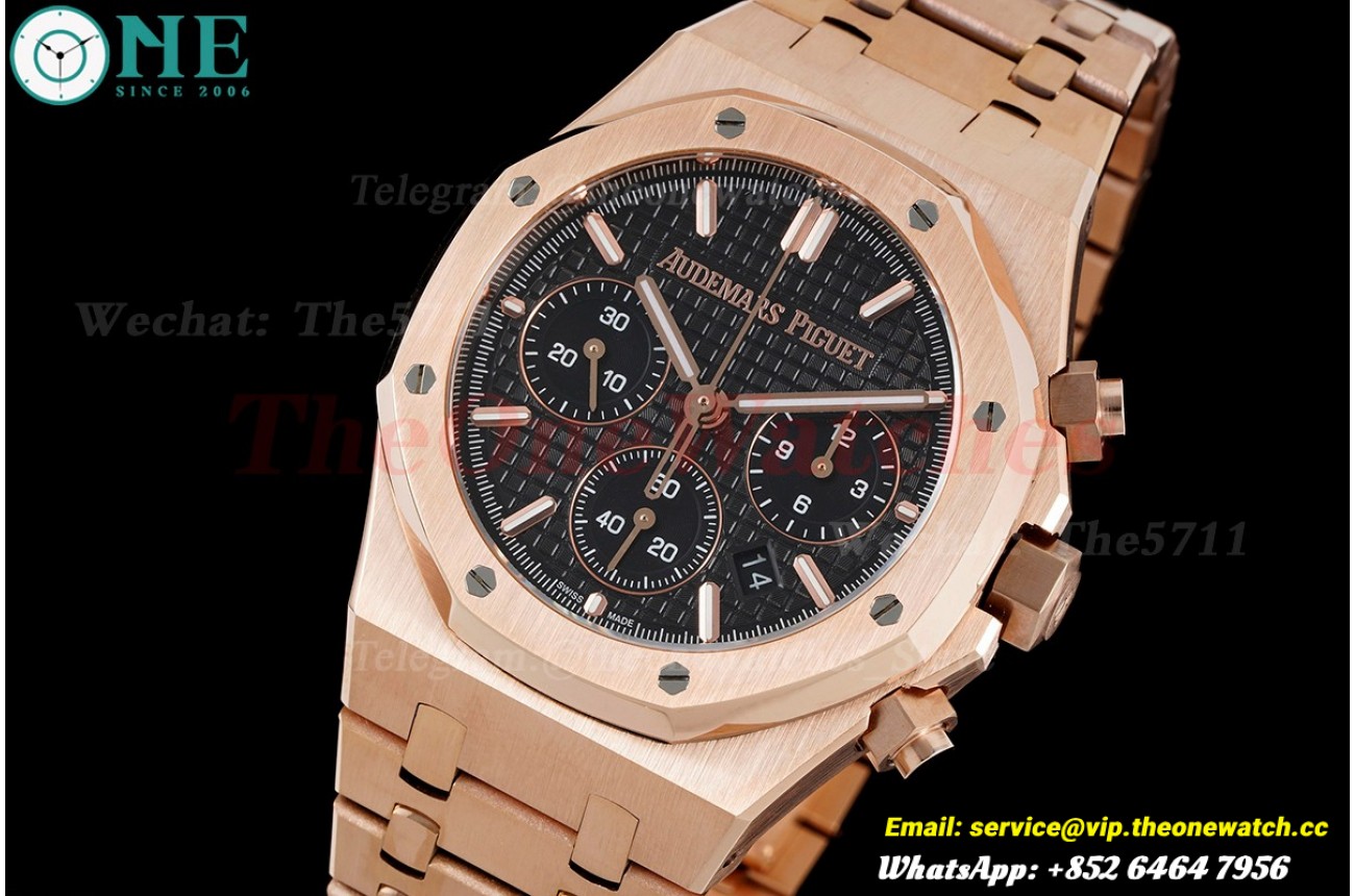 Royal Oak Chrono 26240 RG/RG Black/Stk BF A7750