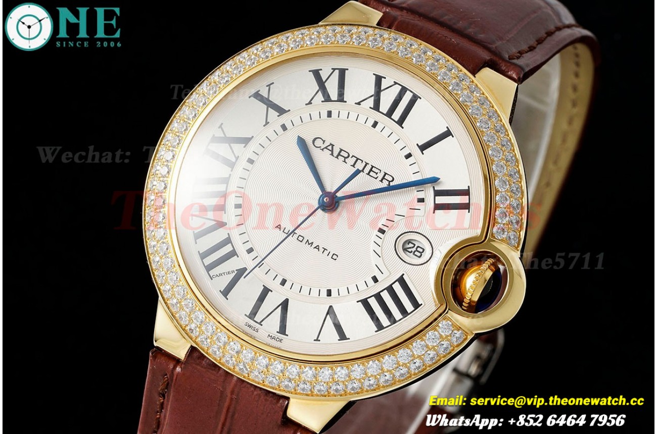 Ballon Bleu De Cartier 42mm Dia YG/LE White Dial AF A2824