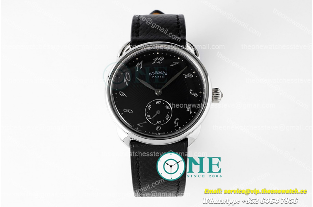 Hermes - Arceau Ladies SS/LE Blk Blk Num Swiss Qtz
