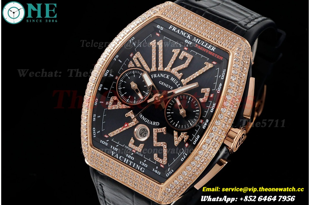 Vanguard Chrono Dia RG/LE Black/Num ABF A7750