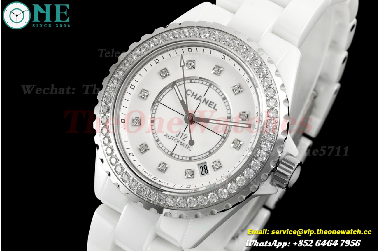 J12 38mm Dia Ceramic/Cer WhiteDial HTF A12.1