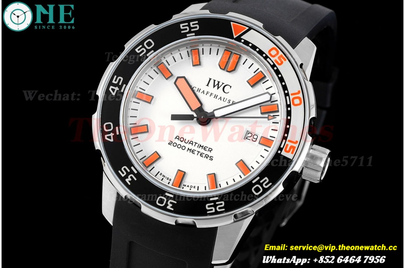 Aquatimer 44mm Blk/Org bezel White/Stk SS/RU RSF A2892