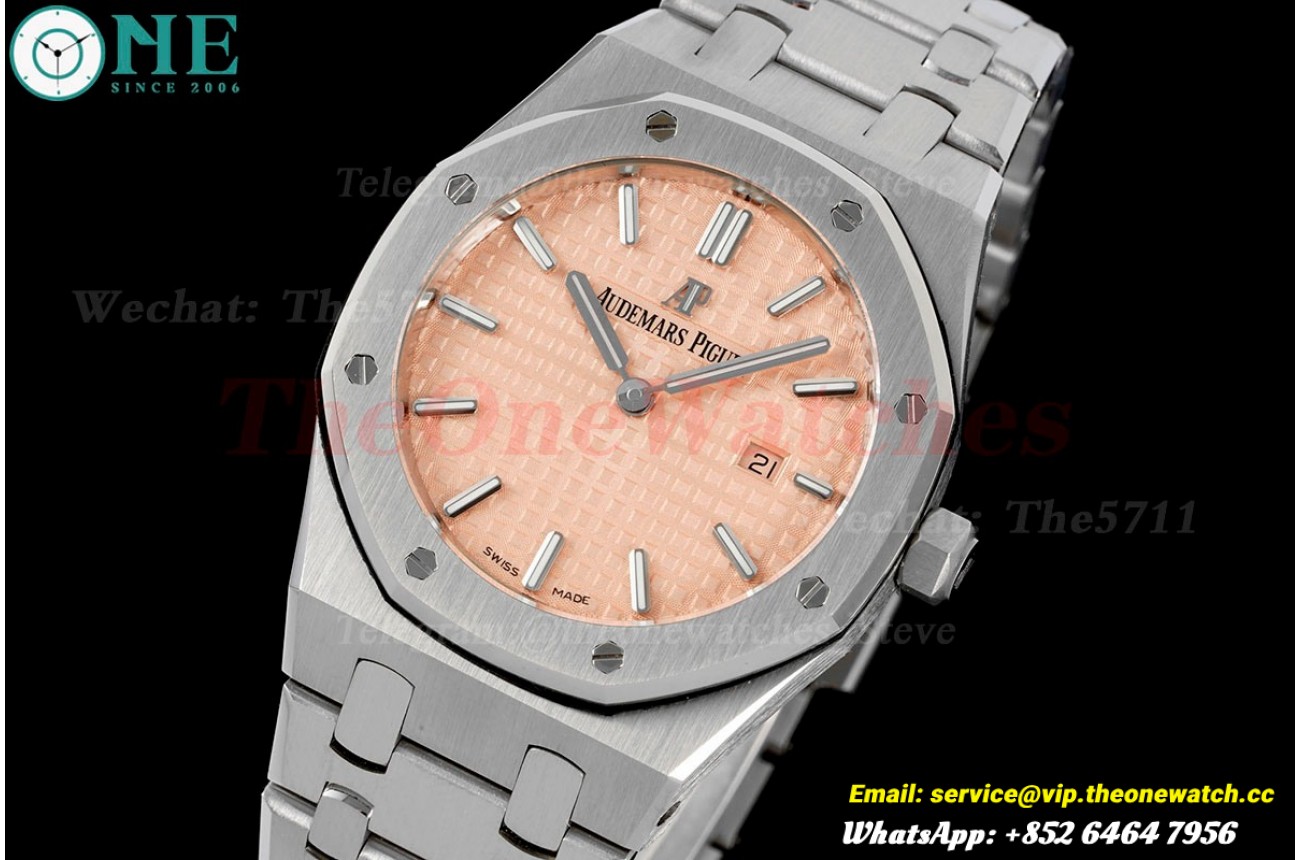 Royal Oak Ladies 33mm SS/SS Cream/Stk JJF Swiss Qtz