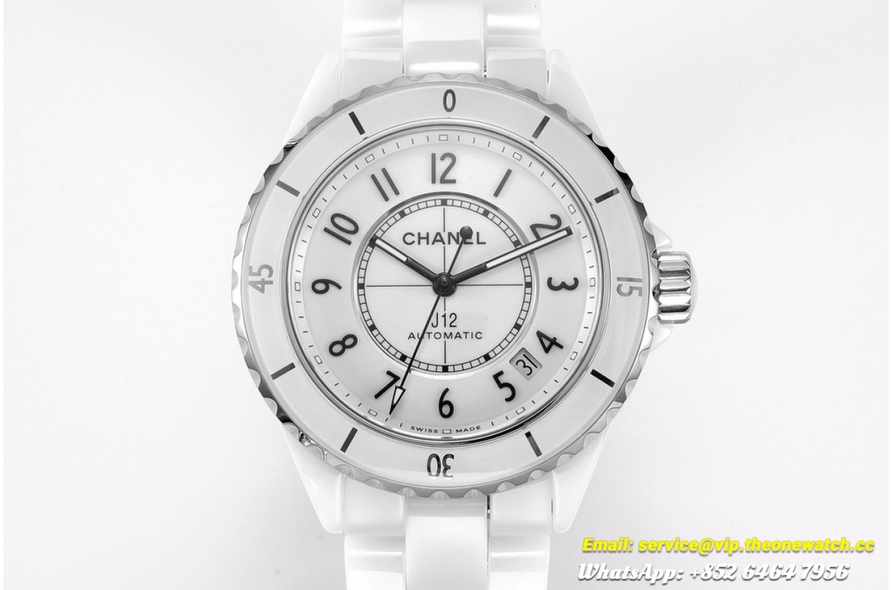 J12 38MM Cer/Cer White/Num BVF A12.1