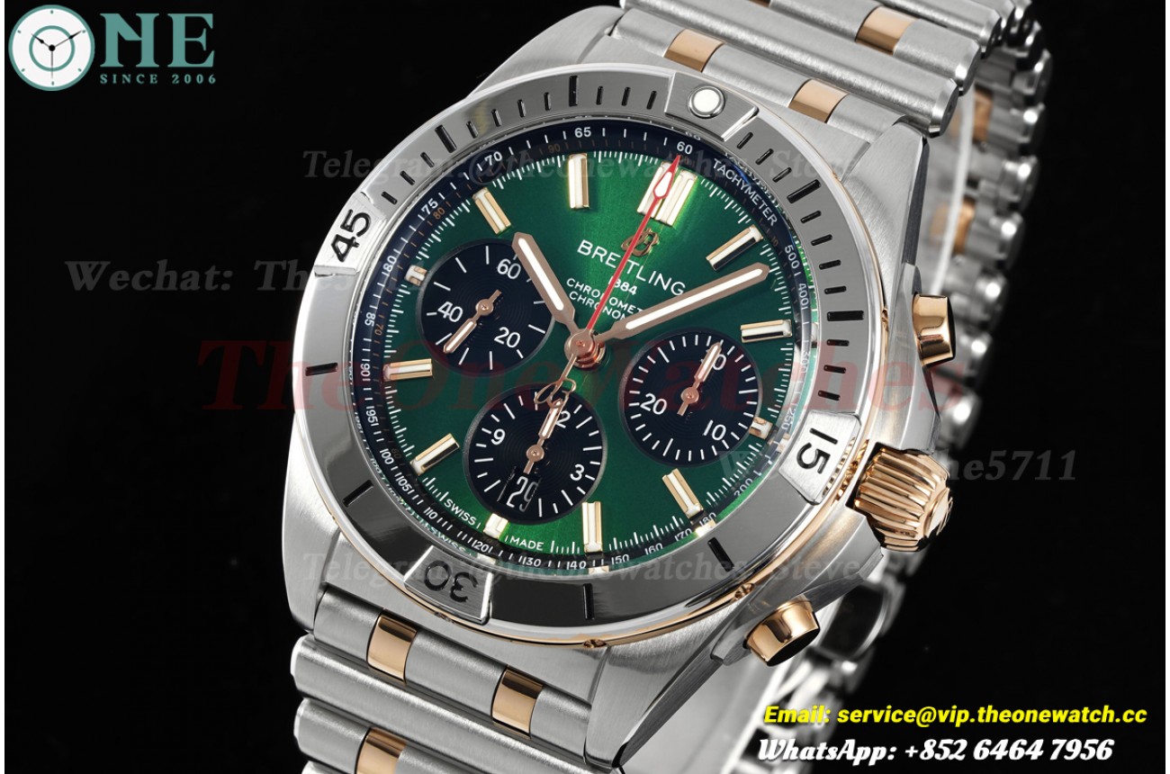 Chronomat B01 42MM SS/RG Green/Stk BLF A7750