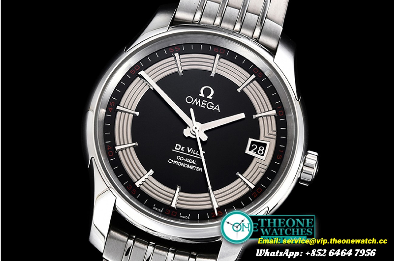 Omega - De Ville Mens Co-Axial SS/SS Black/Stick VSF A8500