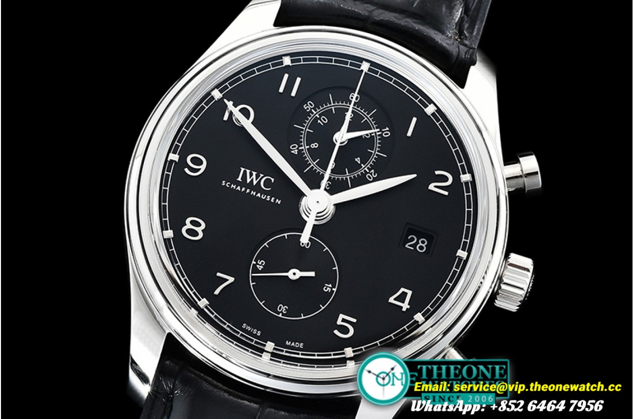 IWC - Portugieser Chronograph Classic SS/LE Black YLF A7750